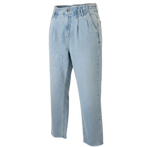 Garage High Rise Paper Bag Waist Mom Jeans Light Blue Denim Pants Size 7